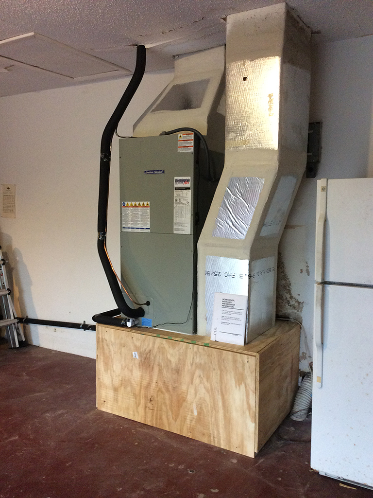 Air Handler installed on reconstructed stand Bloomingdale Air