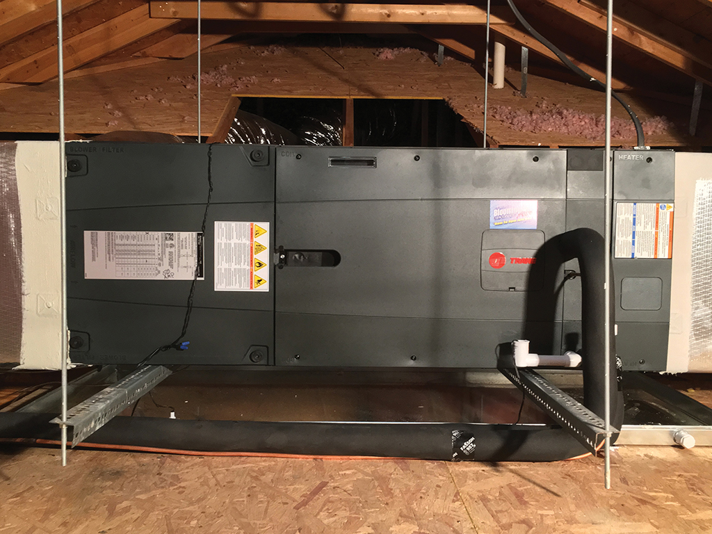 Attic Installation Suspended from Roof Truss Bloomingdale Air